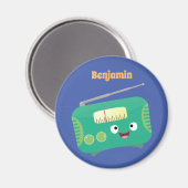 Cute grappige retro radio cartoon magneet (Voorkant / Achterkant)