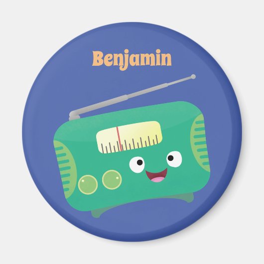 Cute grappige retro radio cartoon magneet (Voorkant)