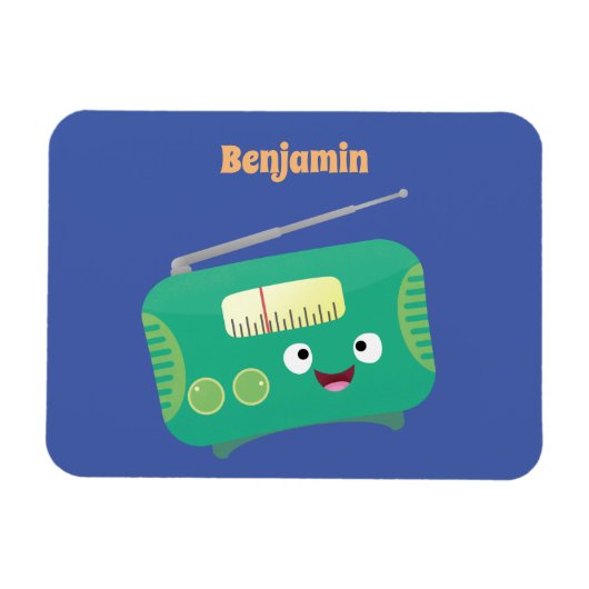 Cute grappige retro radio cartoon magneet (Horizontaal)