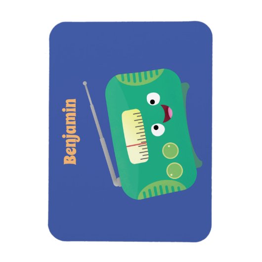 Cute grappige retro radio cartoon magneet (Verticaal)