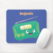 Cute grappige retro radio cartoon muismat (Met muis)