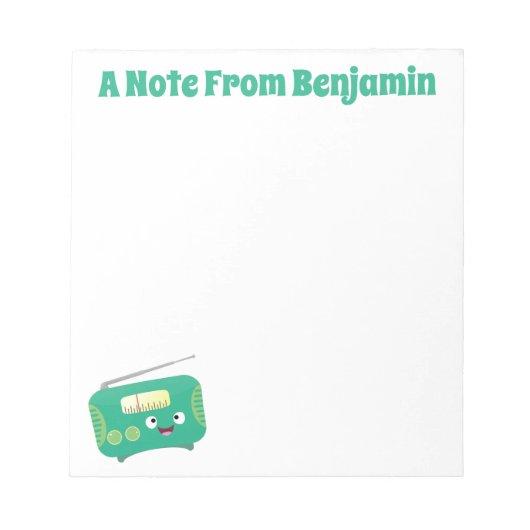 Cute grappige retro radio cartoon notitieblok (Voorkant)