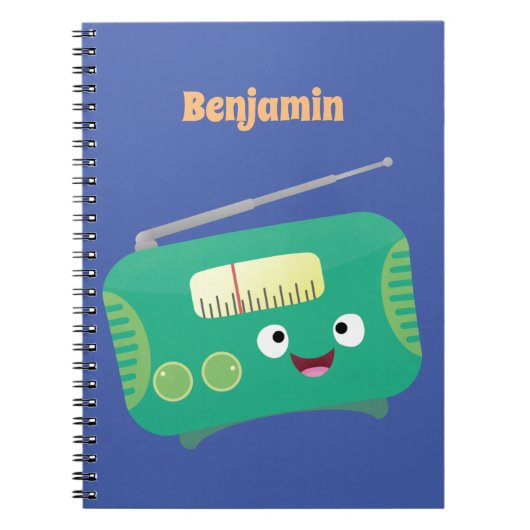 Cute grappige retro radio cartoon notitieboek (Voorkant)