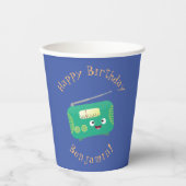 Cute grappige retro radio cartoon papieren bekers (Voorkant)