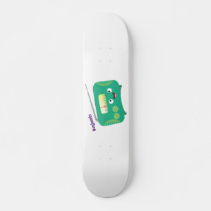 Cute grappige retro radio cartoon persoonlijk skateboard