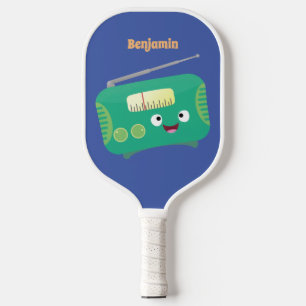Cute grappige retro radio cartoon pickleball paddle