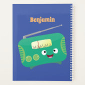 Cute grappige retro radio cartoon planner (Achterkant)