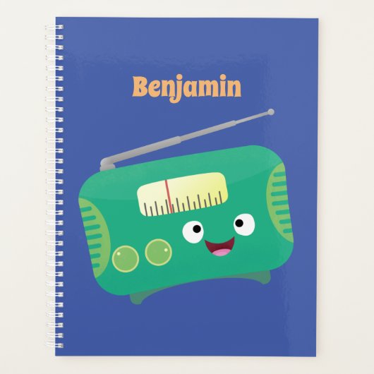 Cute grappige retro radio cartoon planner (Voorkant)