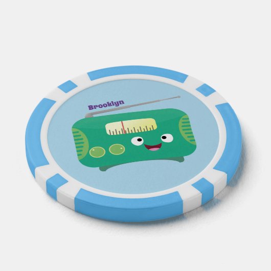 Cute grappige retro radio cartoon poker chips (Enkel)