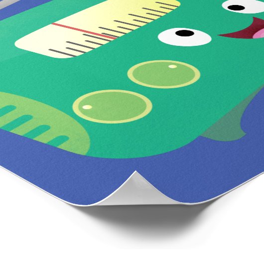 Cute grappige retro radio cartoon poster (Hoek)