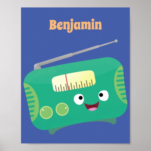 Cute grappige retro radio cartoon poster (Voorkant)