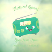 Cute grappige retro radio cartoon raamsticker (Vel 3)