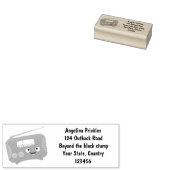 Cute grappige retro radio cartoon rubberstempel (Gestempeld)