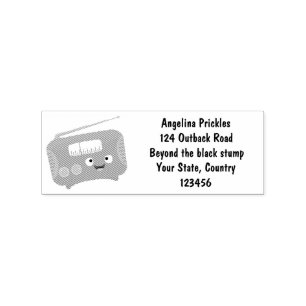 Cute grappige retro radio cartoon rubberstempel