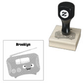 Cute grappige retro radio cartoon rubberstempel (Gestempeld)