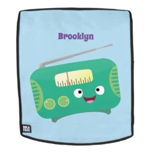 Cute grappige retro radio cartoon rugtassen