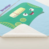 Cute grappige retro radio cartoon sherpa deken (3/4)