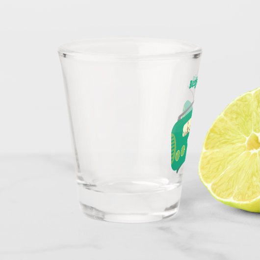 Cute grappige retro radio cartoon shot glas (Links)