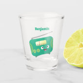 Cute grappige retro radio cartoon shot glas (Voorkant)