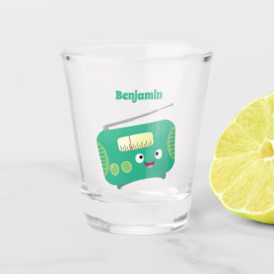 Cute grappige retro radio cartoon shot glas