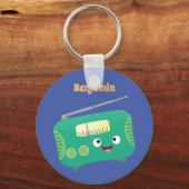 Cute grappige retro radio cartoon sleutelhanger (Voorkant)