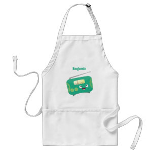 Cute grappige retro radio cartoon standaard schort
