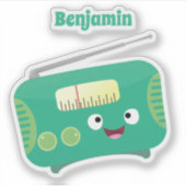 Cute grappige retro radio cartoon sticker (Voorkant)