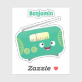 Cute grappige retro radio cartoon sticker (Vel)