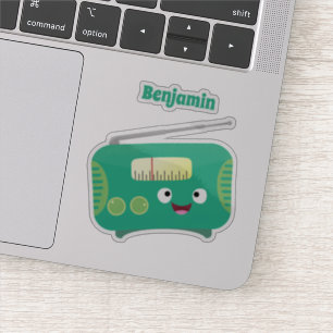 Cute grappige retro radio cartoon sticker