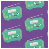 Cute grappige retro radio cartoon stof (Close Up)