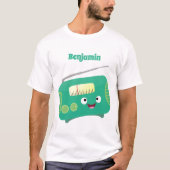 Cute grappige retro radio cartoon t-shirt (Voorkant)