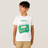 Cute grappige retro radio cartoon t-shirt (Voorkant volledig)