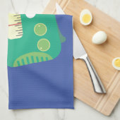Cute grappige retro radio cartoon theedoek (Quarter Fold)