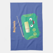 Cute grappige retro radio cartoon theedoek (Verticaal)