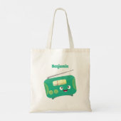 Cute grappige retro radio cartoon tote bag (Achterkant)