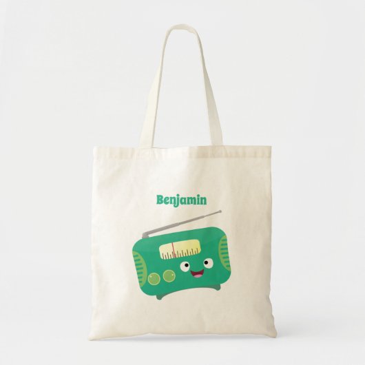 Cute grappige retro radio cartoon tote bag (Voorkant)