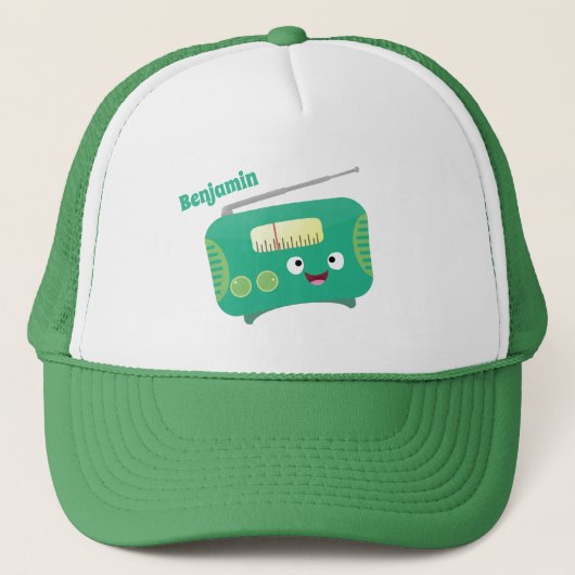 Cute grappige retro radio cartoon trucker pet (Voorkant)