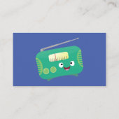 Cute grappige retro radio cartoon visitekaartje (Achterkant)