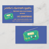 Cute grappige retro radio cartoon visitekaartje (Voorkant / Achterkant)