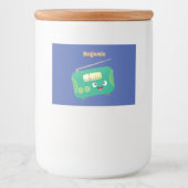 Cute grappige retro radio cartoon voedselcontainer etiket (Voorkant)