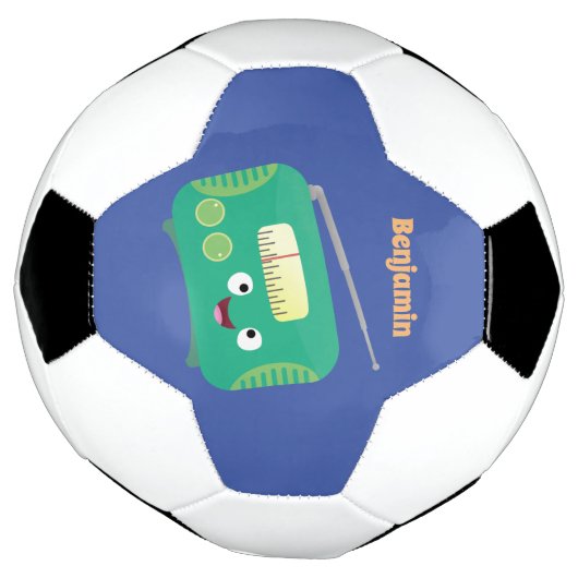 Cute grappige retro radio cartoon voetbal (Gedraaid)