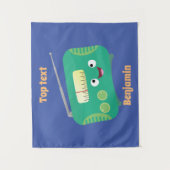 Cute grappige retro radio cartoon wandkleed (Voorkant)