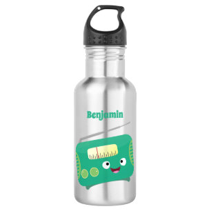 Cute grappige retro radio cartoon waterfles 