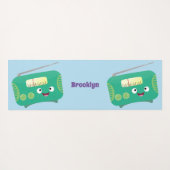 Cute grappige retro radio cartoon yogamat (Achterkant (horizontaal))
