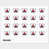 Cute grappige rode neus ronde zwarte glazen snor hart sticker (Vel)