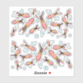 Cute grappige roze inktpatroon cartoon sticker (Vel)