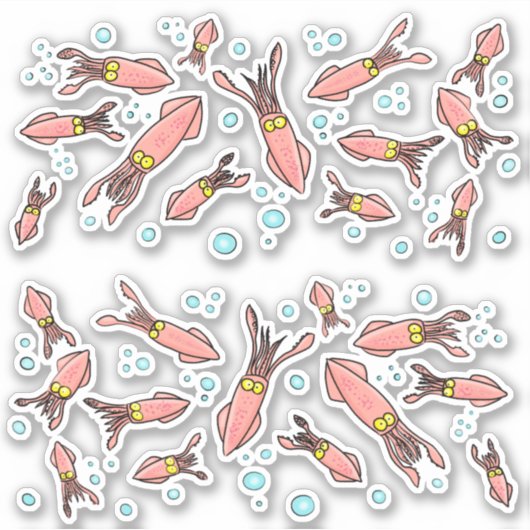 Cute grappige roze inktpatroon cartoon sticker (Voorkant)