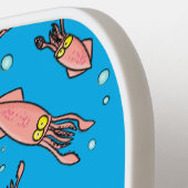 Cute grappige roze inktvis cartoon  pickleball paddle (Links Detail)