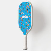 Cute grappige roze inktvis cartoon  pickleball paddle (Links)