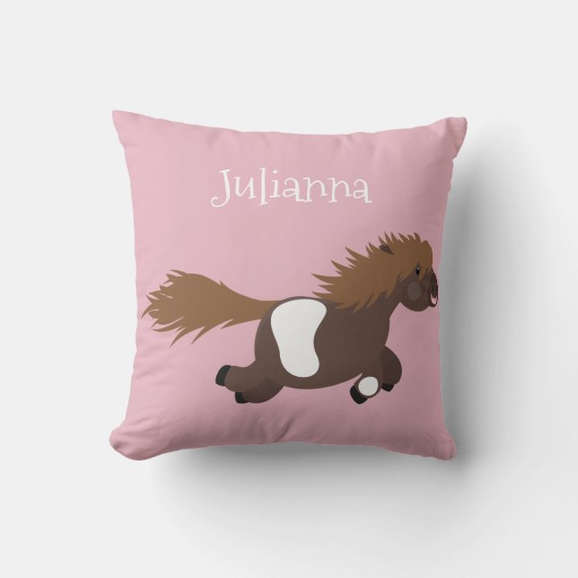 Cute grappige Shetland pony illustratie cartoon Kussen (Voorkant)